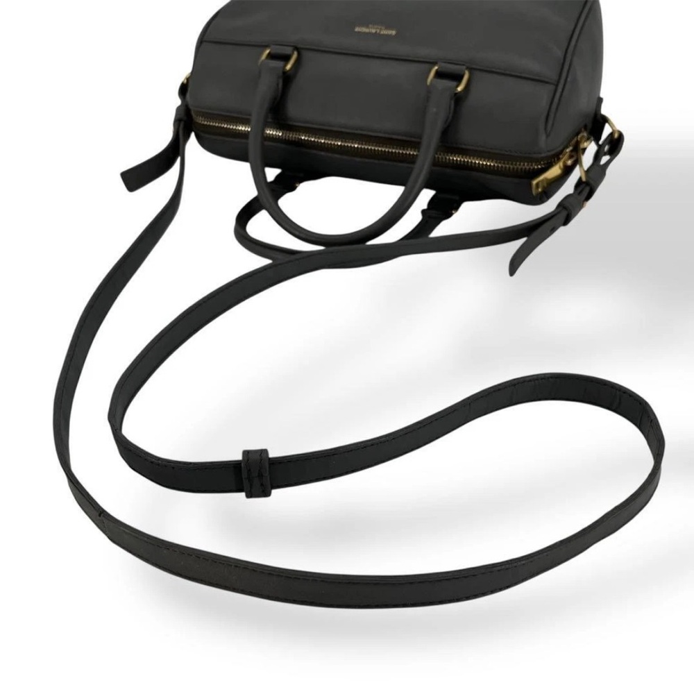 Saint Laurent Dark Gray Leather Satchel - Picture 6 of 10